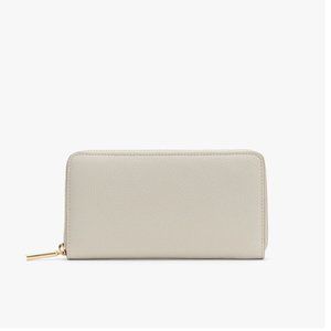 CUYANA - Grey Stone Blush Classic Zip Around Wallet - Pebbled Leather